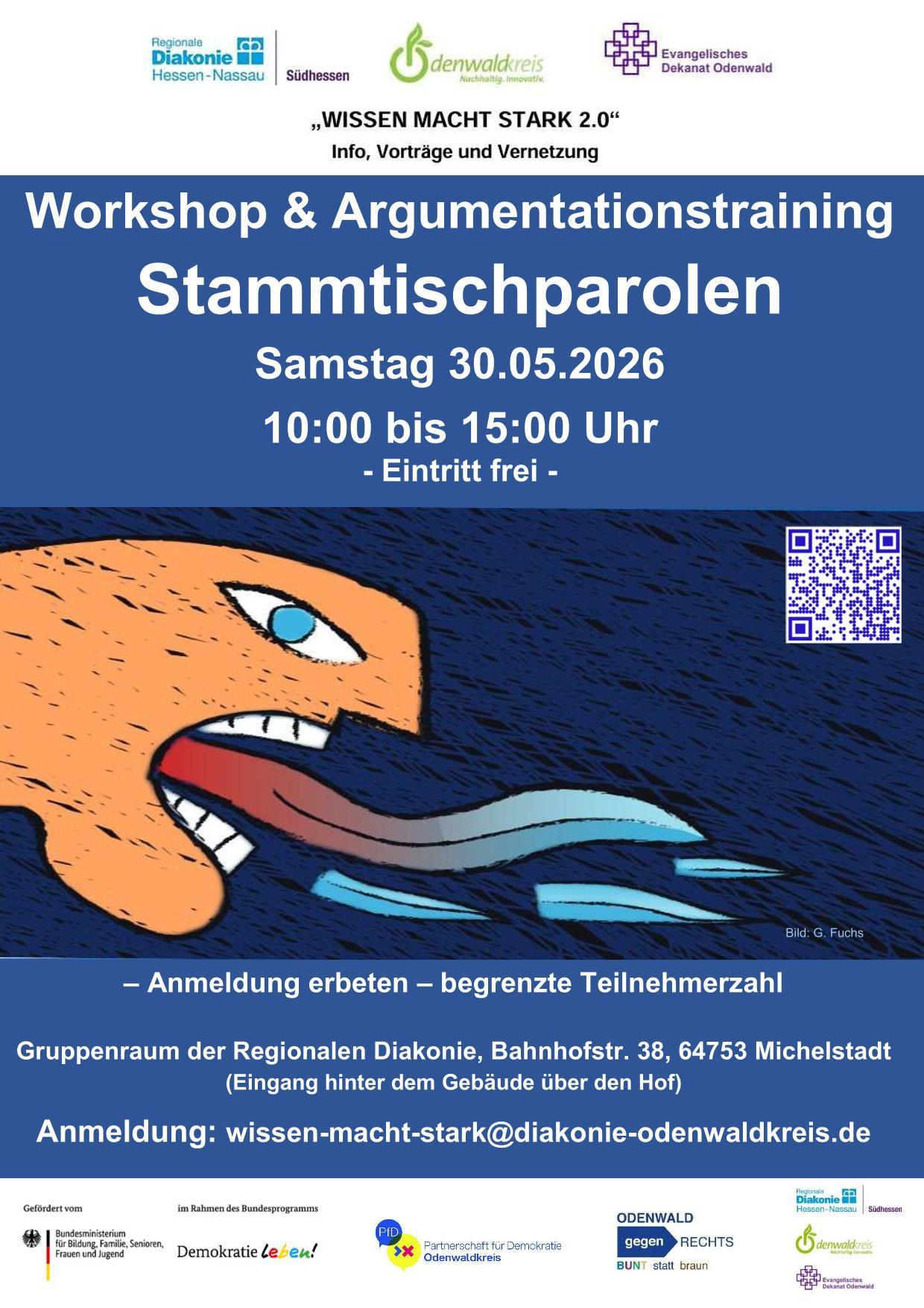 Plakat zum Workshop Stammtischparolen