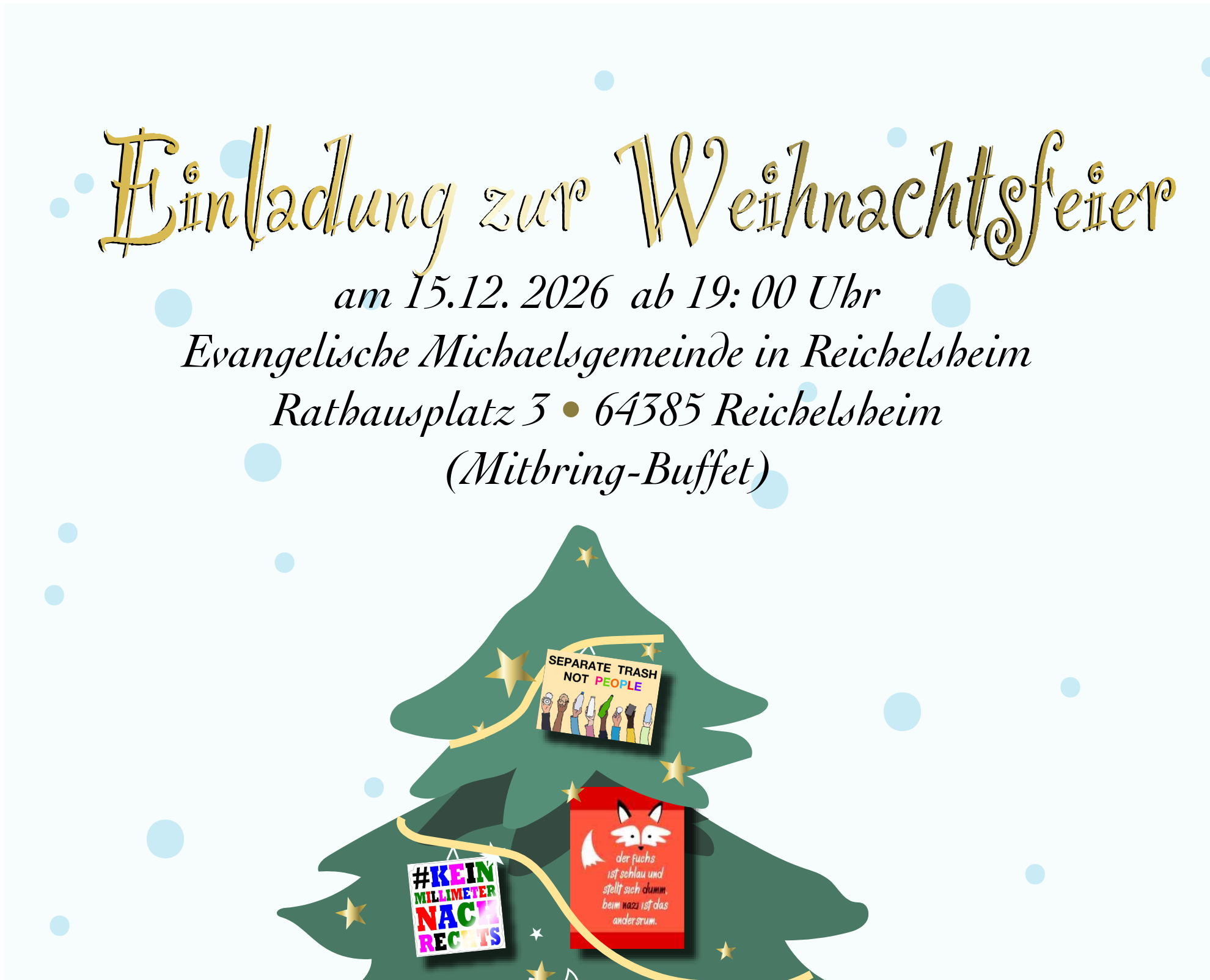 Weihnachtsfeier 2026 Plakat zur Weihnachtsfeier